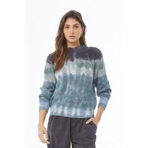 YFB Bernice Sweater // Blue Tide Terra Wash Knit Woven Sz M